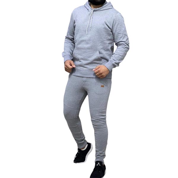 Ensemble jogging homme sweat à capuche et pantalon gris - Vente