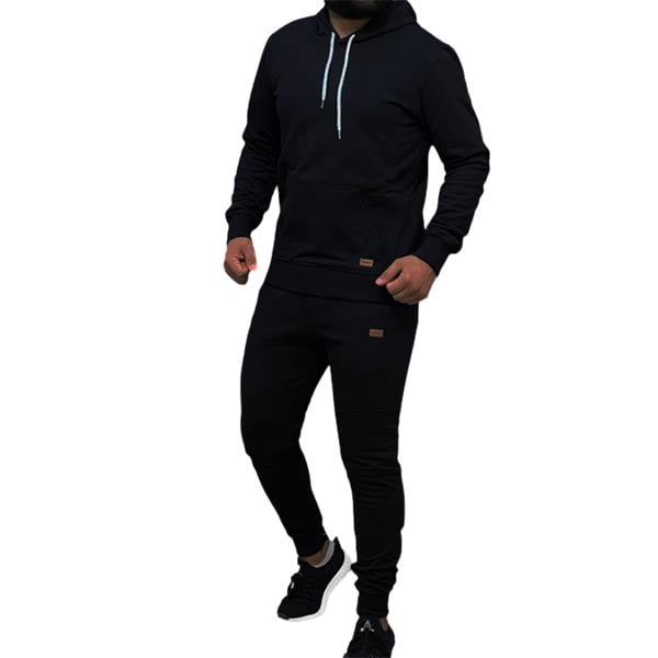 Ensemble jogging homme sweat à capuche et pantalon noir - Vente